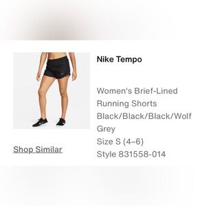 Nike Women's Black Tempo Running Shorts